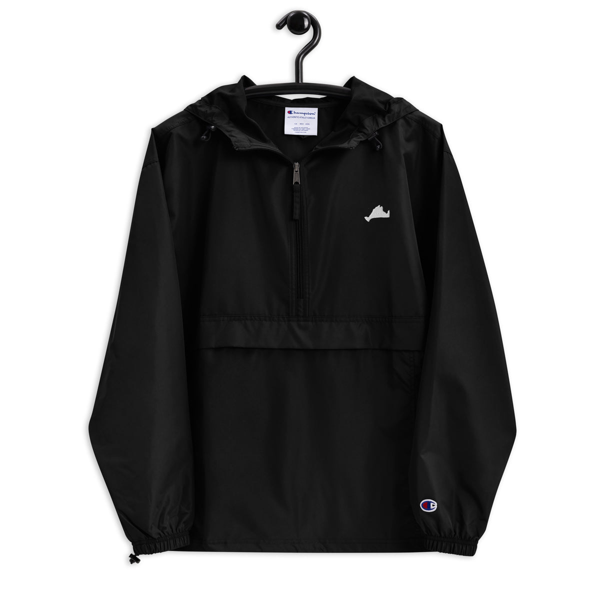 Black champion 2025 windbreaker jacket