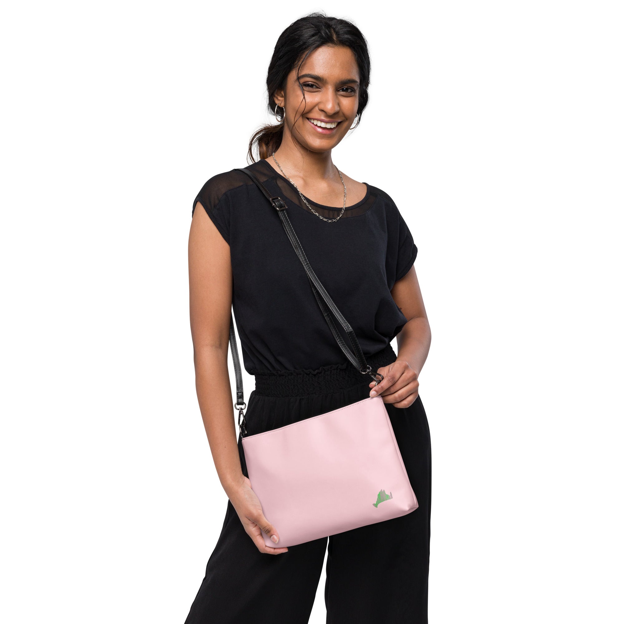 Pink/Green Convertible Crossbody Bag