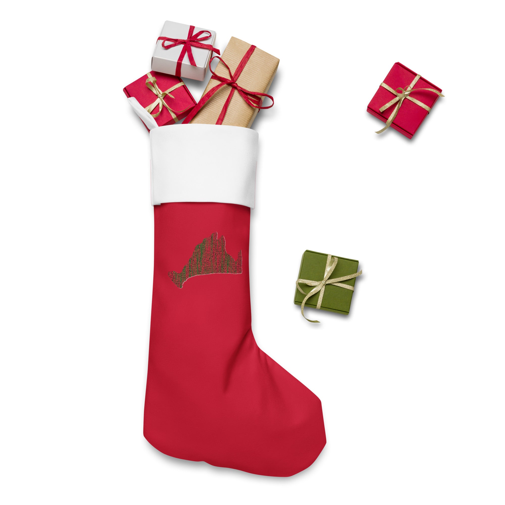 Red Scarlet Green Christmas Stocking
