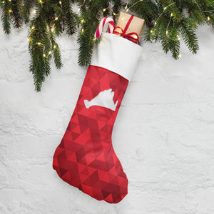 Red Triangles Christmas Stocking