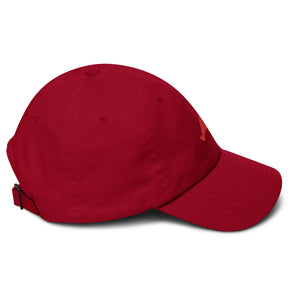 Red Embroidered Dad Hat