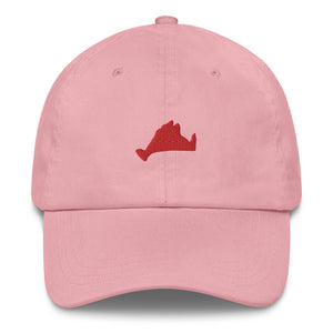 Red Embroidered Dad Hat