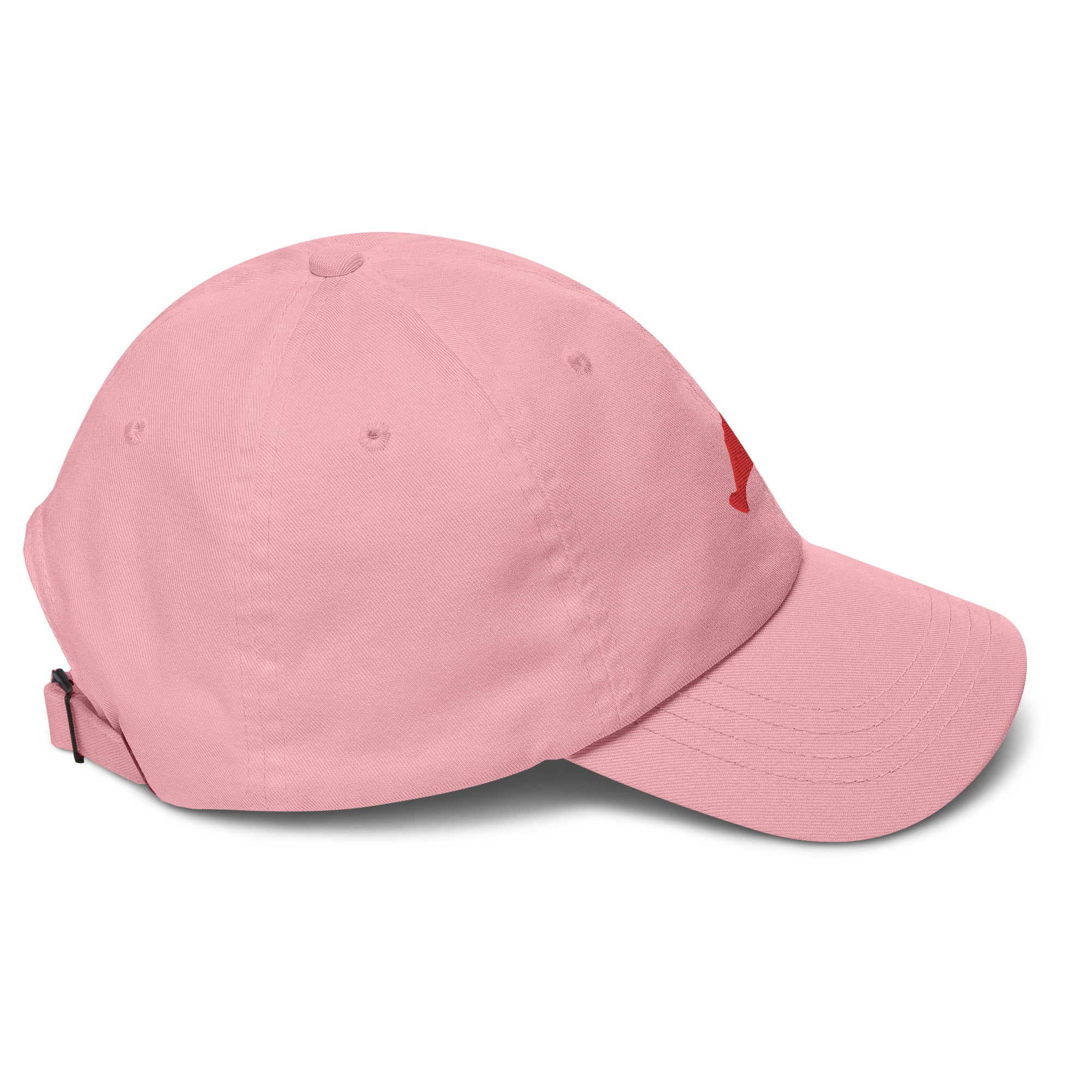 Red Embroidered Dad Hat