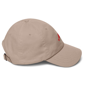 Red Embroidered Dad Hat