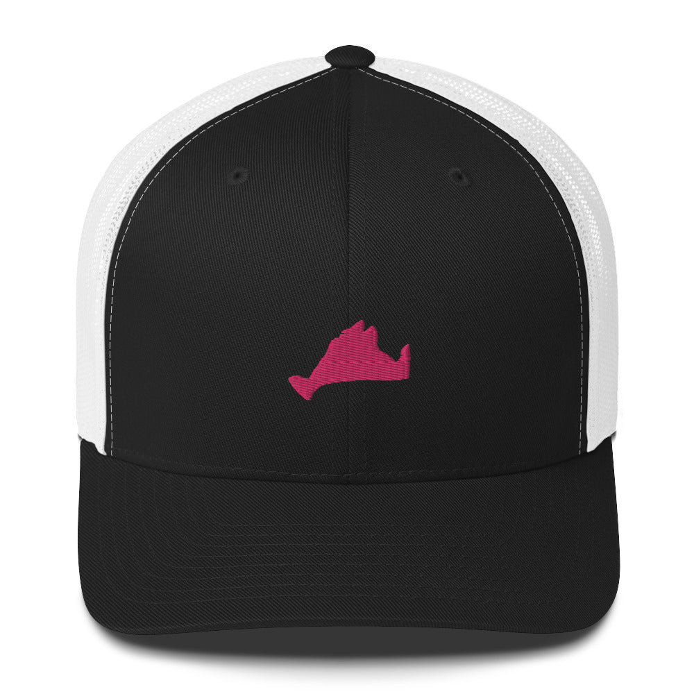 Pink Embroidered Trucker Hat