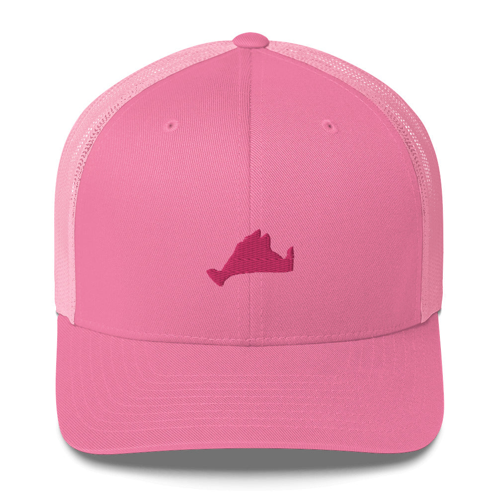 Pink Embroidered Trucker Hat