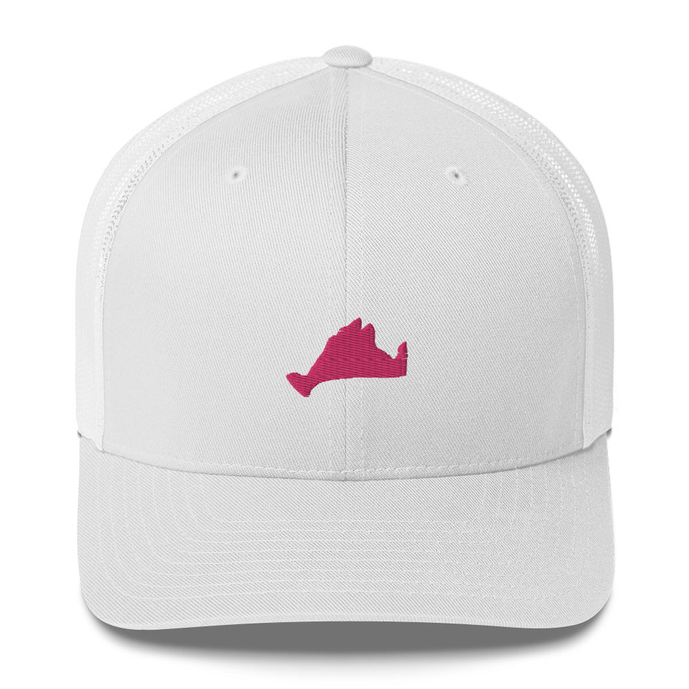 Pink Embroidered Trucker Hat