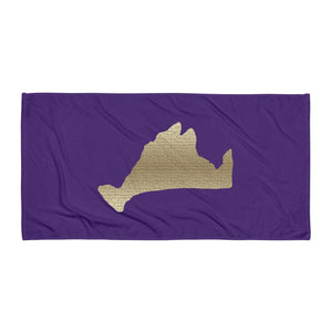 Purple & Gold  Beach Towel