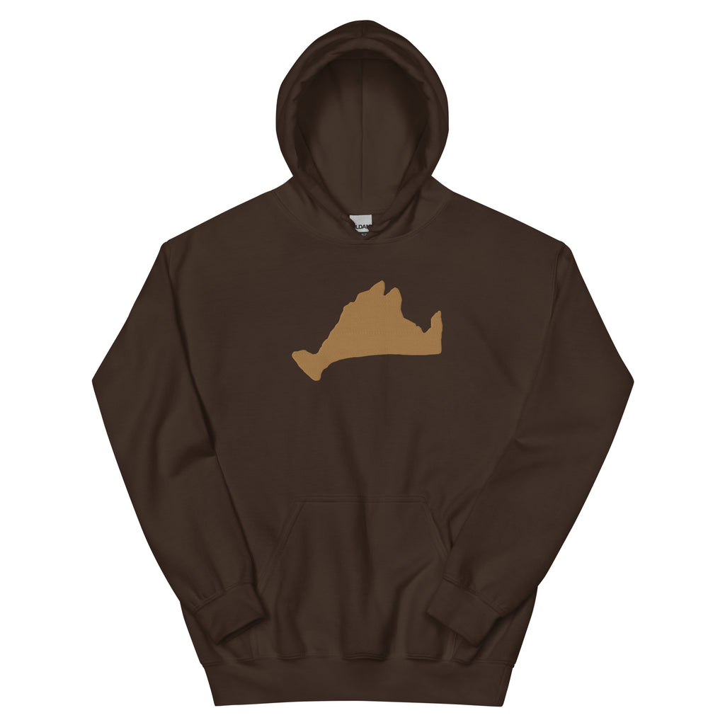 Gold Embroidered Island Brown & Cream Unisex Hoodie