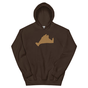 Gold Embroidered Island Brown & Cream Unisex Hoodie