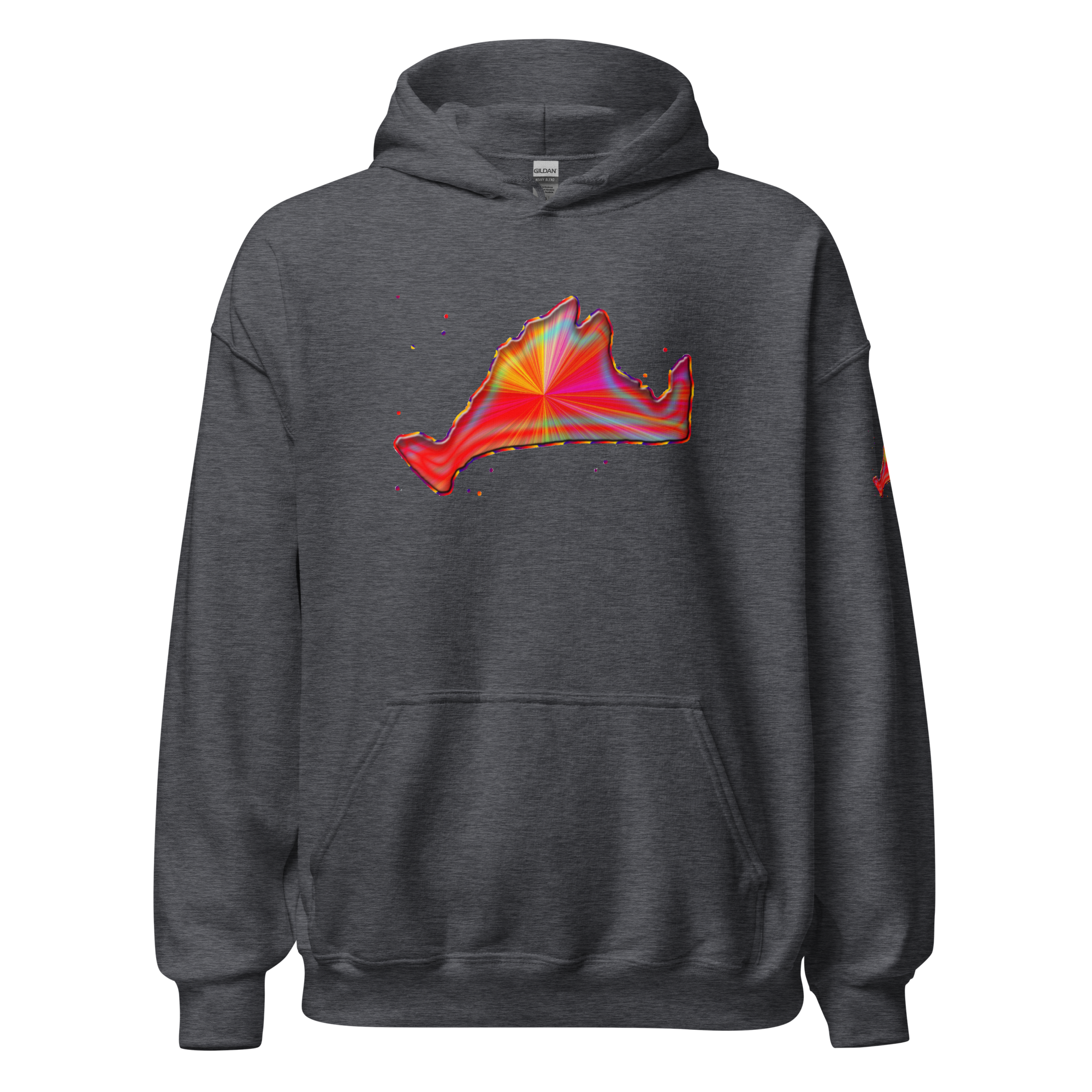 Hoodie Sweatshirt-Rainbow Sunburst