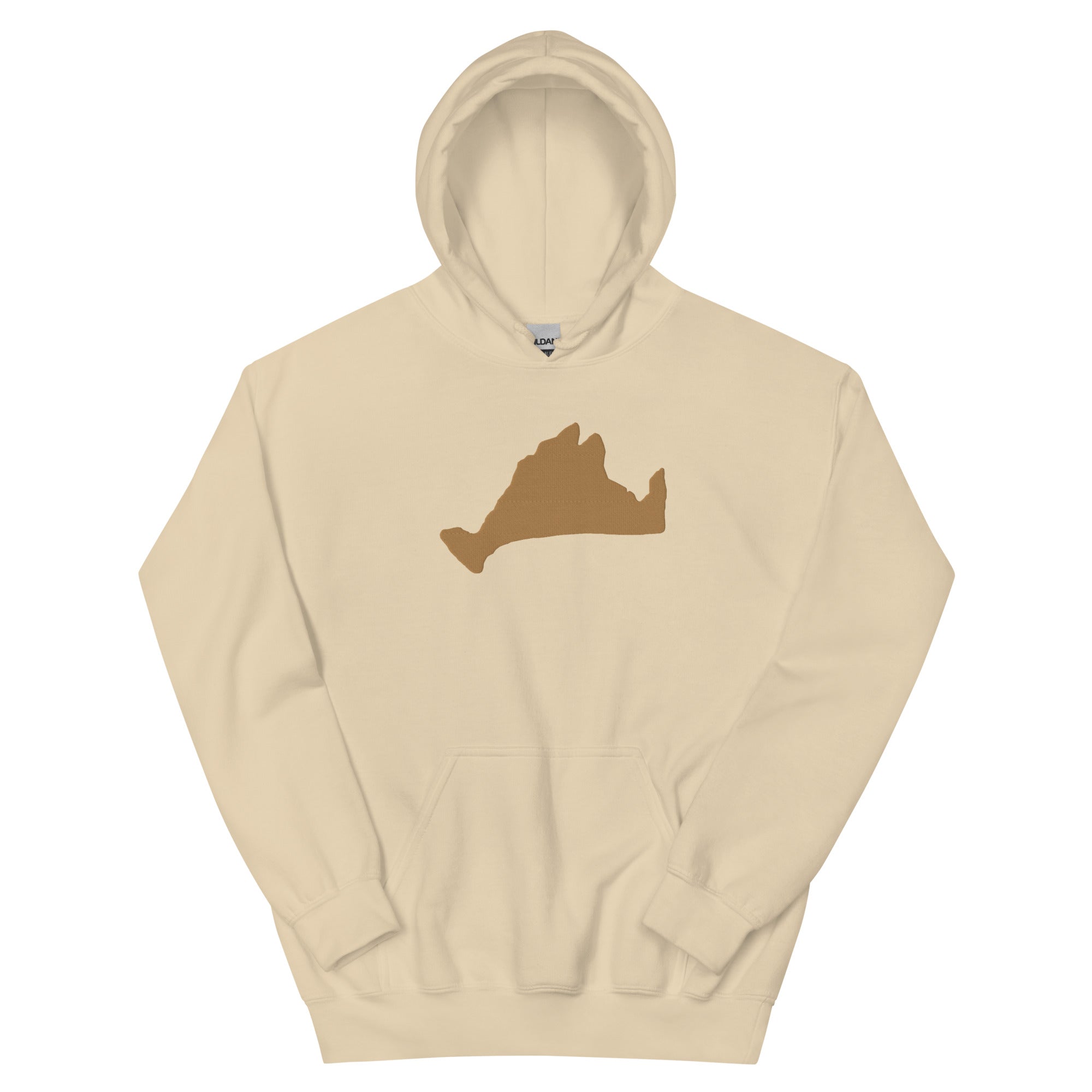 Gold Embroidered Island Brown & Cream Unisex Hoodie