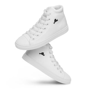 Onyx Swirl Women’s High Top White Canvas Shoes