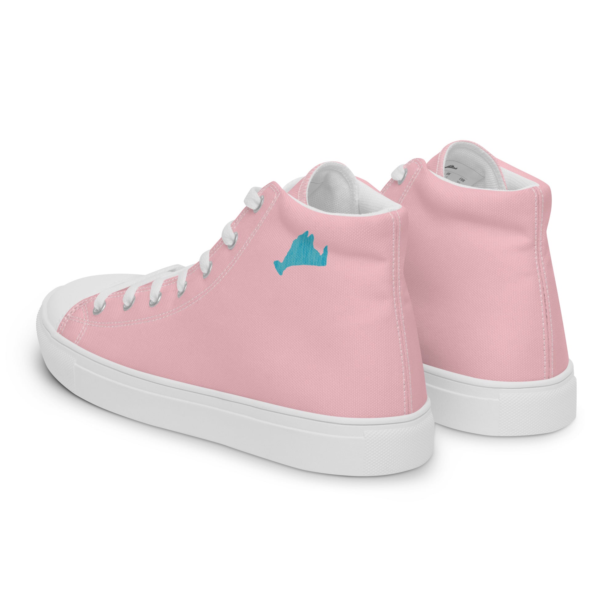 Women’s Pink and Teal High Top Canvas Shoes