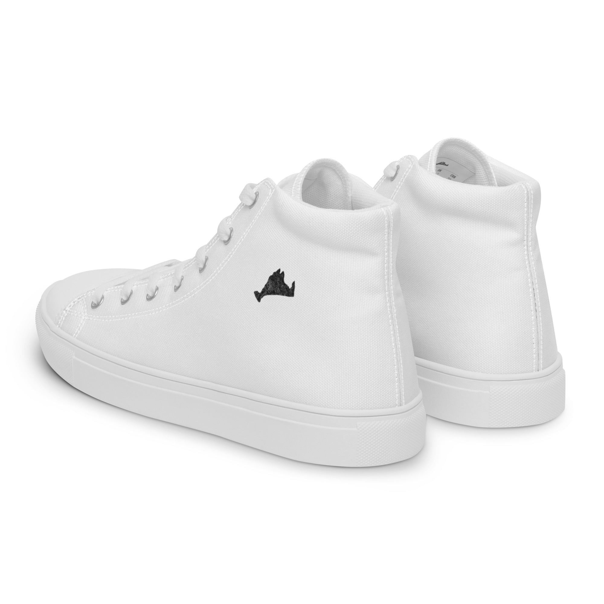 Onyx Swirl Women’s High Top White Canvas Shoes