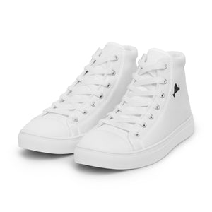 Onyx Swirl Women’s High Top White Canvas Shoes