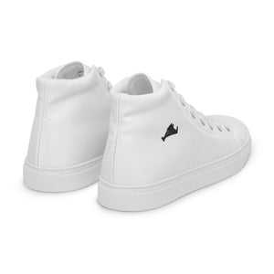 Onyx Swirl Women’s High Top White Canvas Shoes