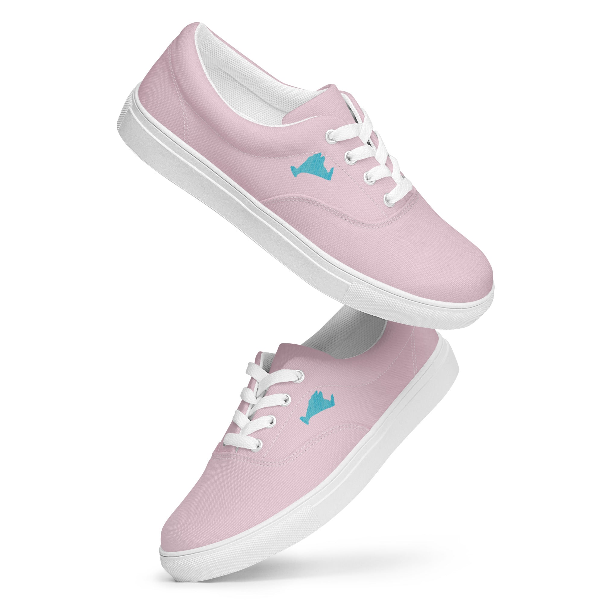 Pink and Teal Lace Up Sneakers