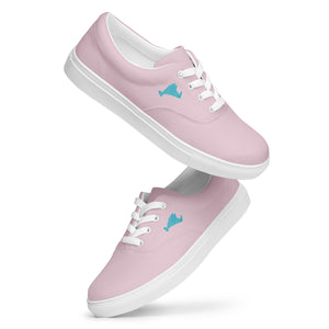 Pink and Teal Lace Up Sneakers
