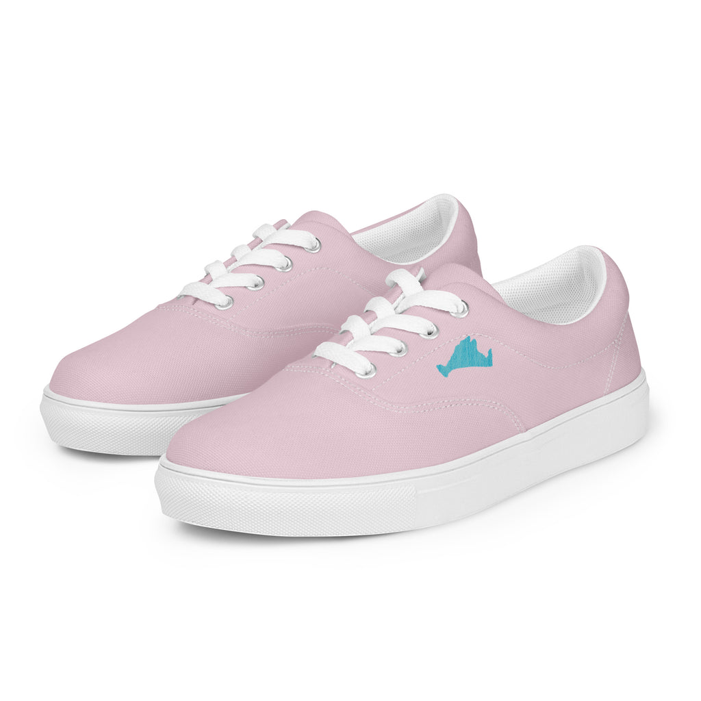 Pink and Teal Lace Up Sneakers