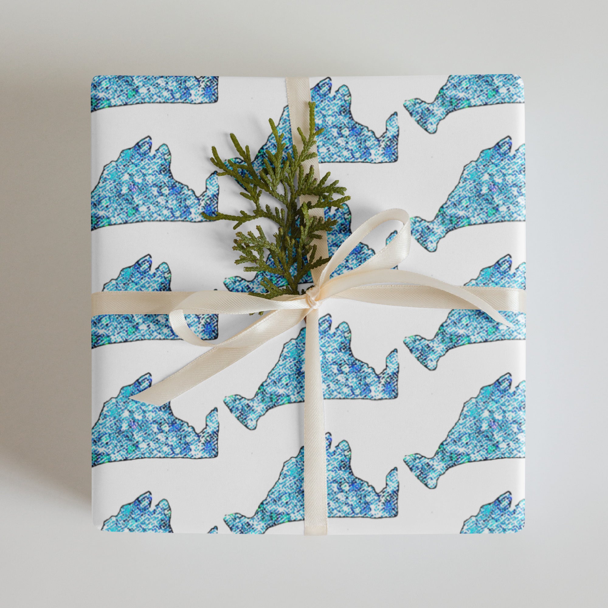 Blue Sparkle Wrapping Paper Sheets