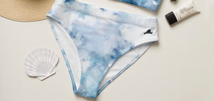 Blue WaterColors High Waisted Bikini Bottom*