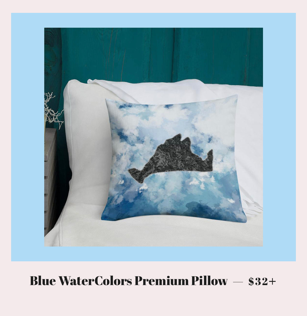 Blue Water Colors Pillow*