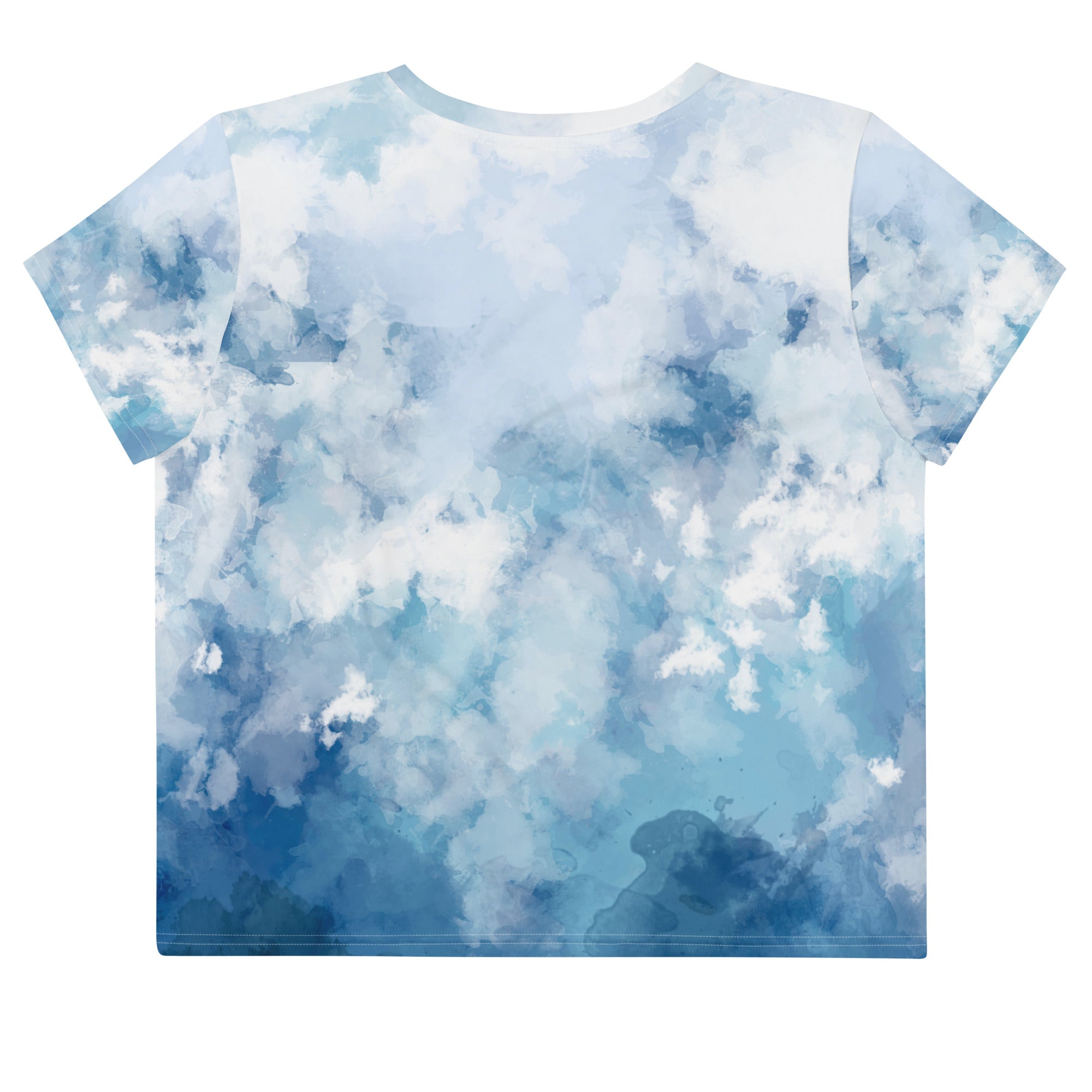 Blue WaterColors Crop Tee