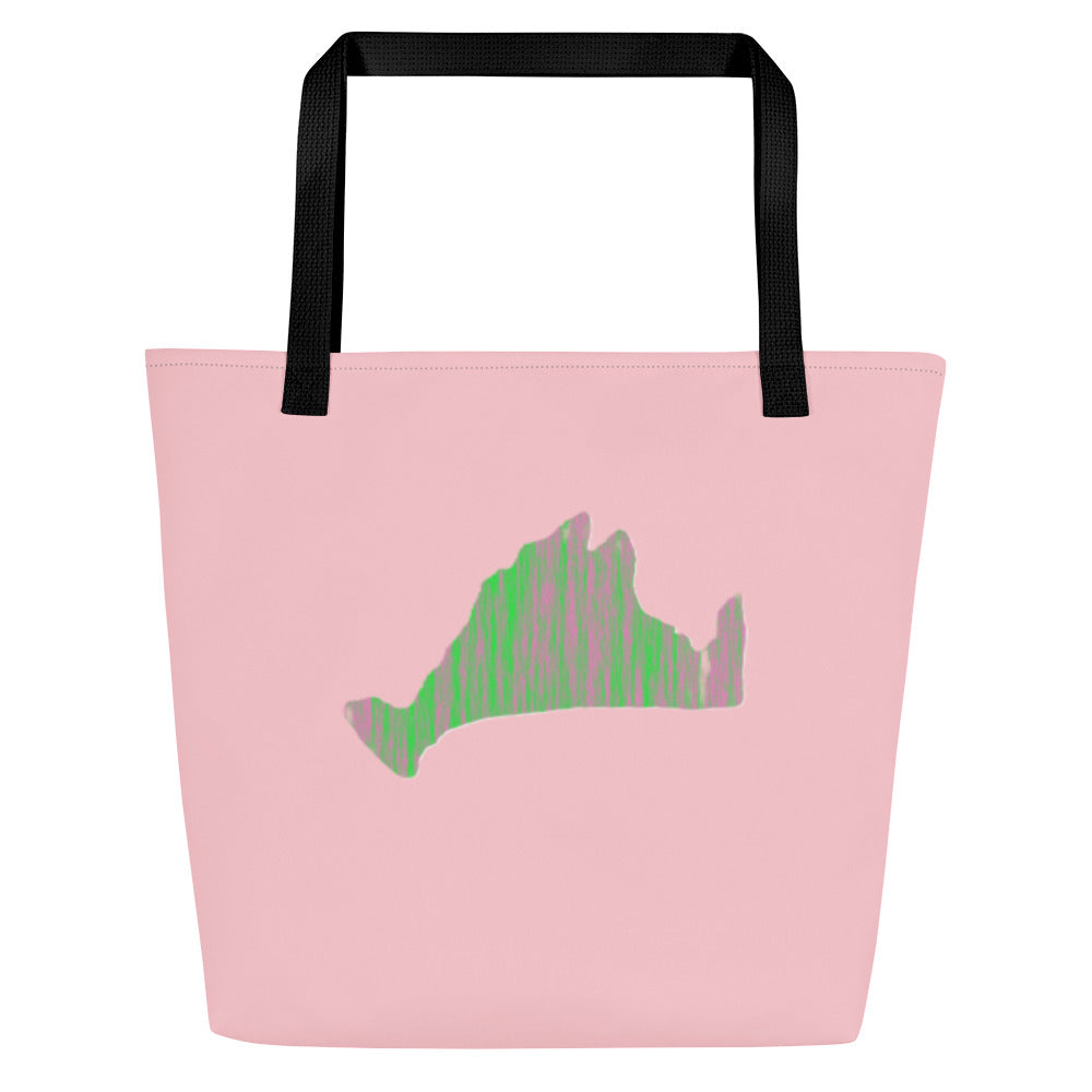 Pink & Green Large Tote Bag