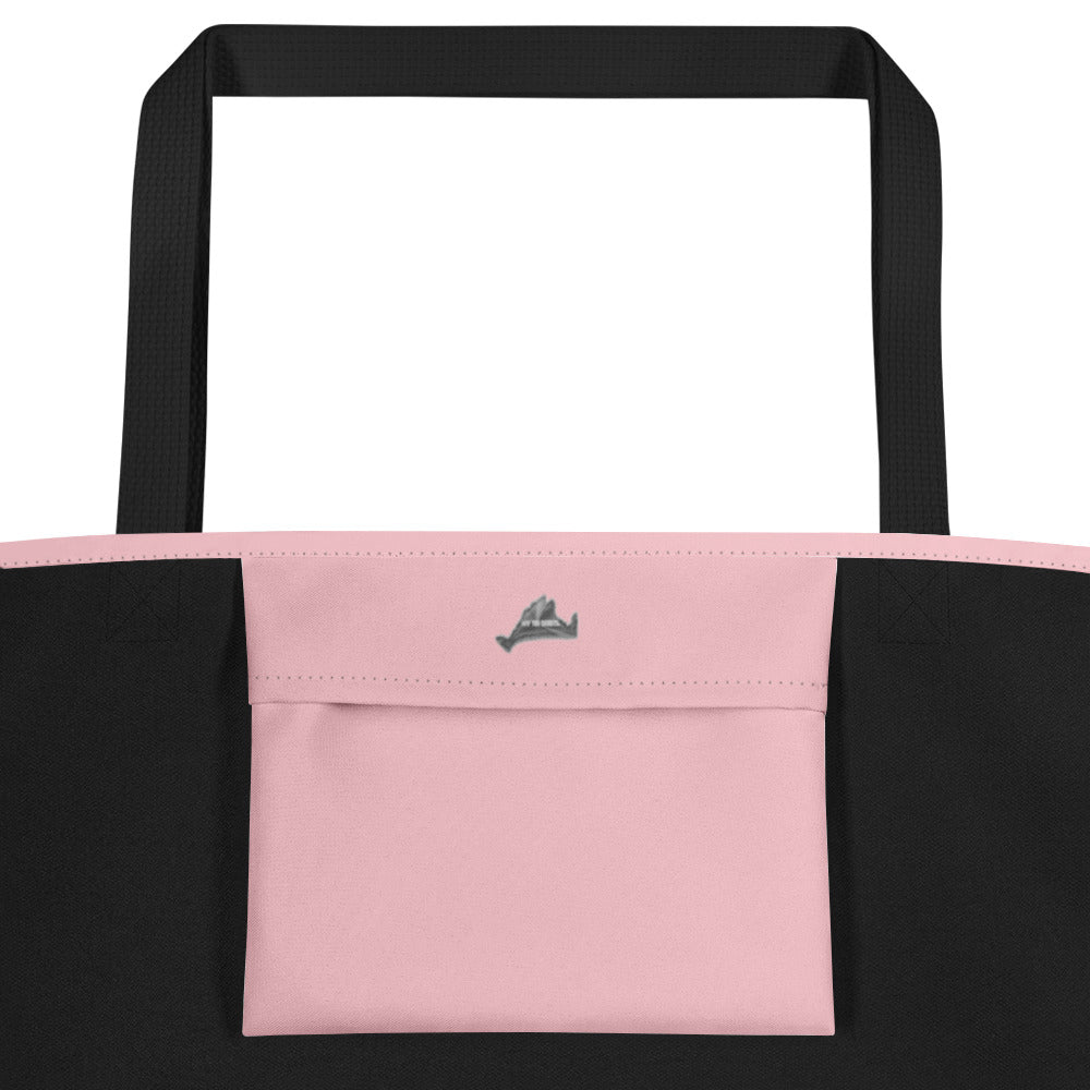 Pink & Green Large Tote Bag