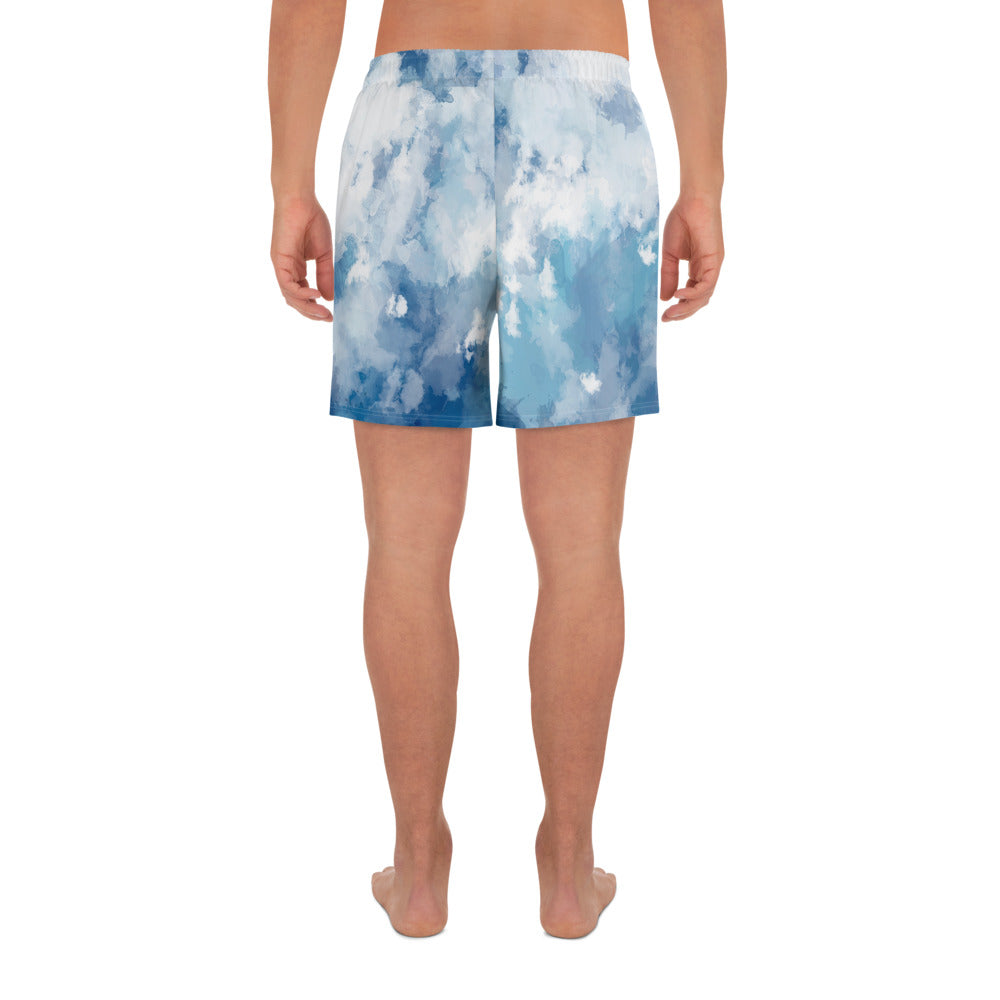 Blue WaterColors Athletic Long Shorts