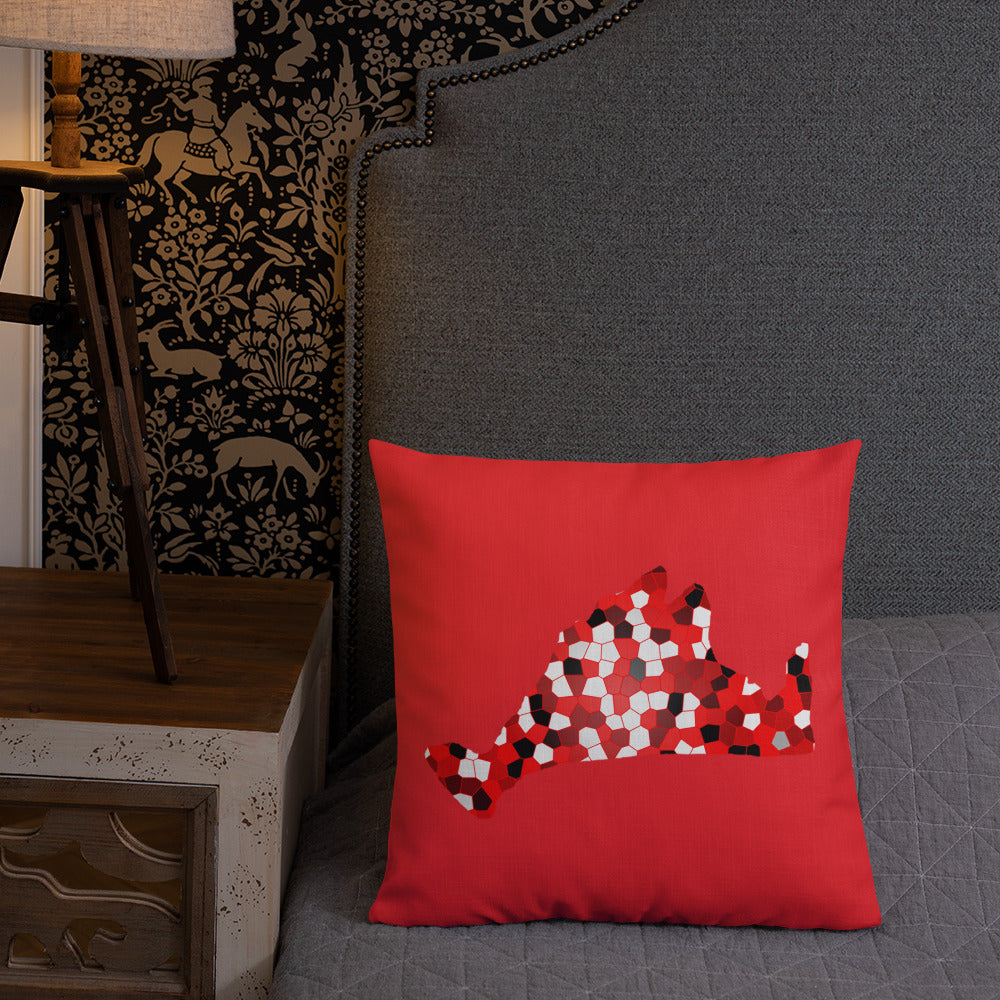 Red Pixels Premium Pillow