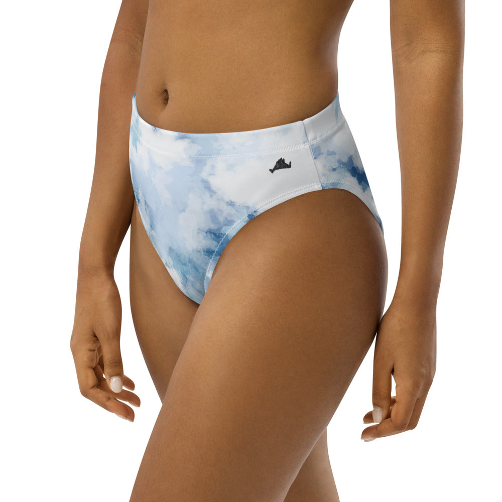 Blue WaterColors Recycled high-waisted bikini bottom
