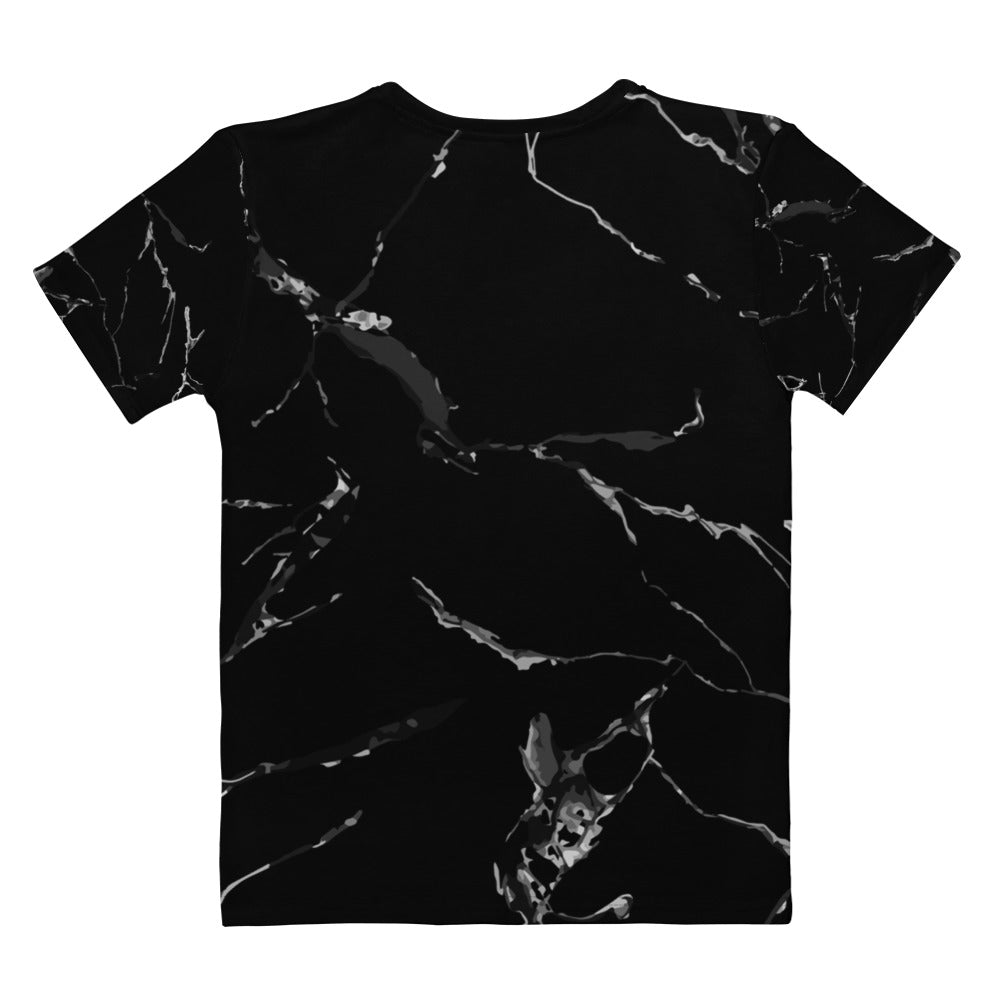 Black Marble Onyx Swirl Women's Tee Shirt
