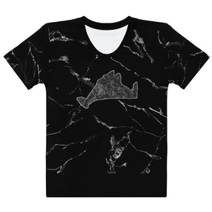 Black Marble Onyx Swirl Women's Tee Shirt
