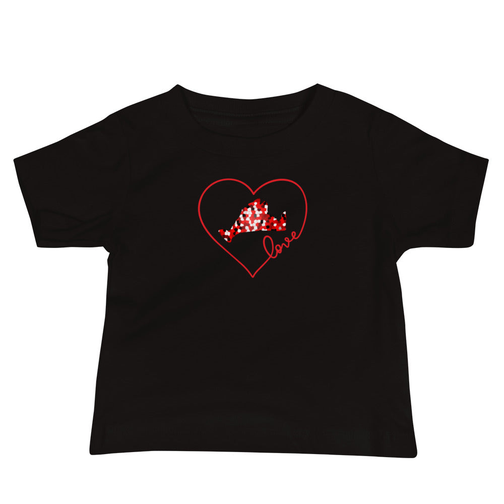 Love Red Pixels Baby Short Sleeve Tee