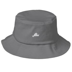 Embroidered White Island Bucket Hat