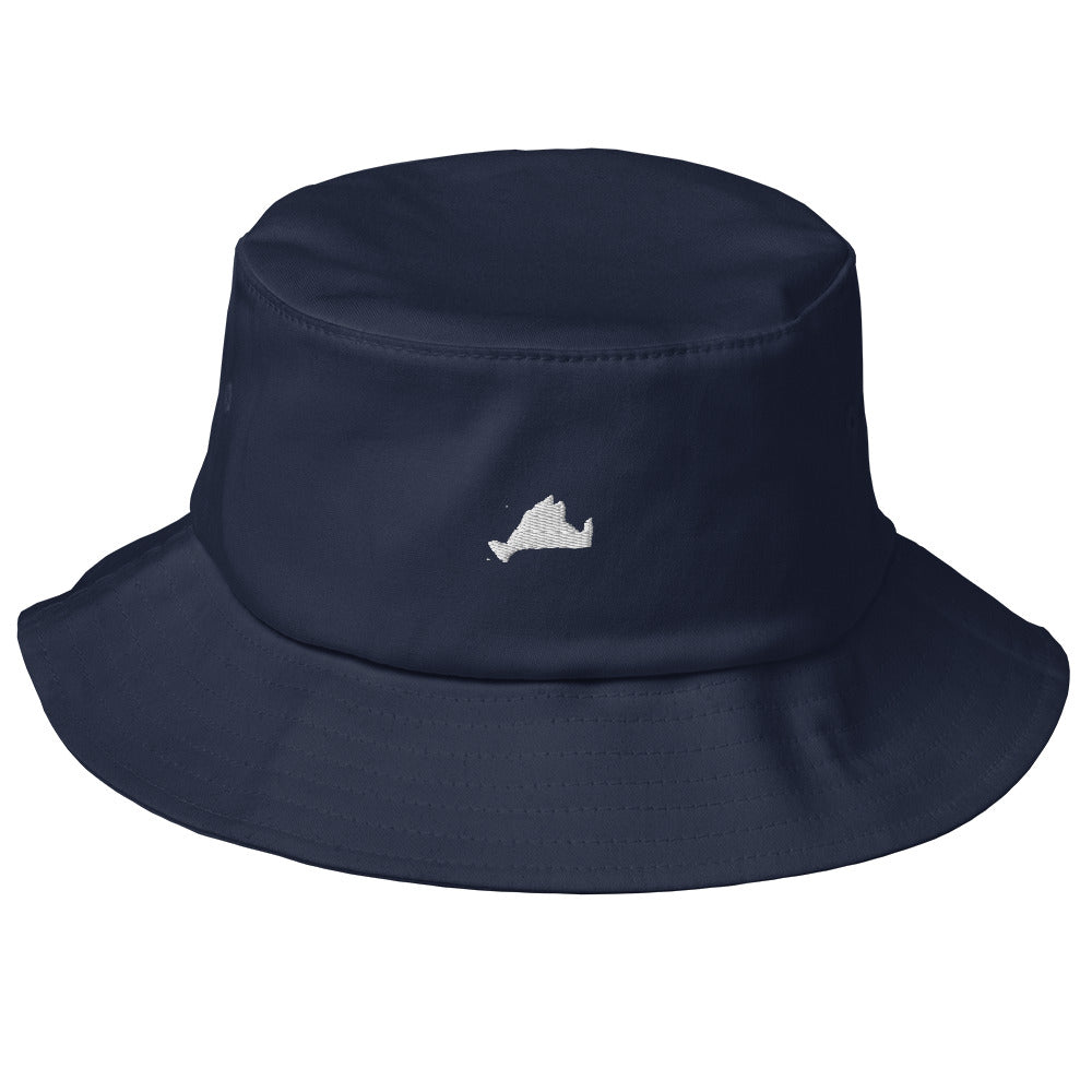 Embroidered White Island Bucket Hat