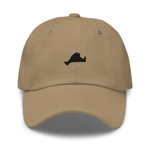 Dad Hat, Black Embroidered Island