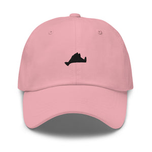 Dad Hat, Black Embroidered Island