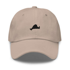 Dad Hat, Black Embroidered Island
