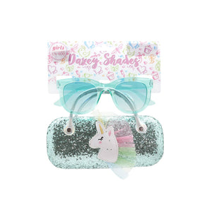 Kids Sunglasses with Case Unicorn Case Matching Frame Color