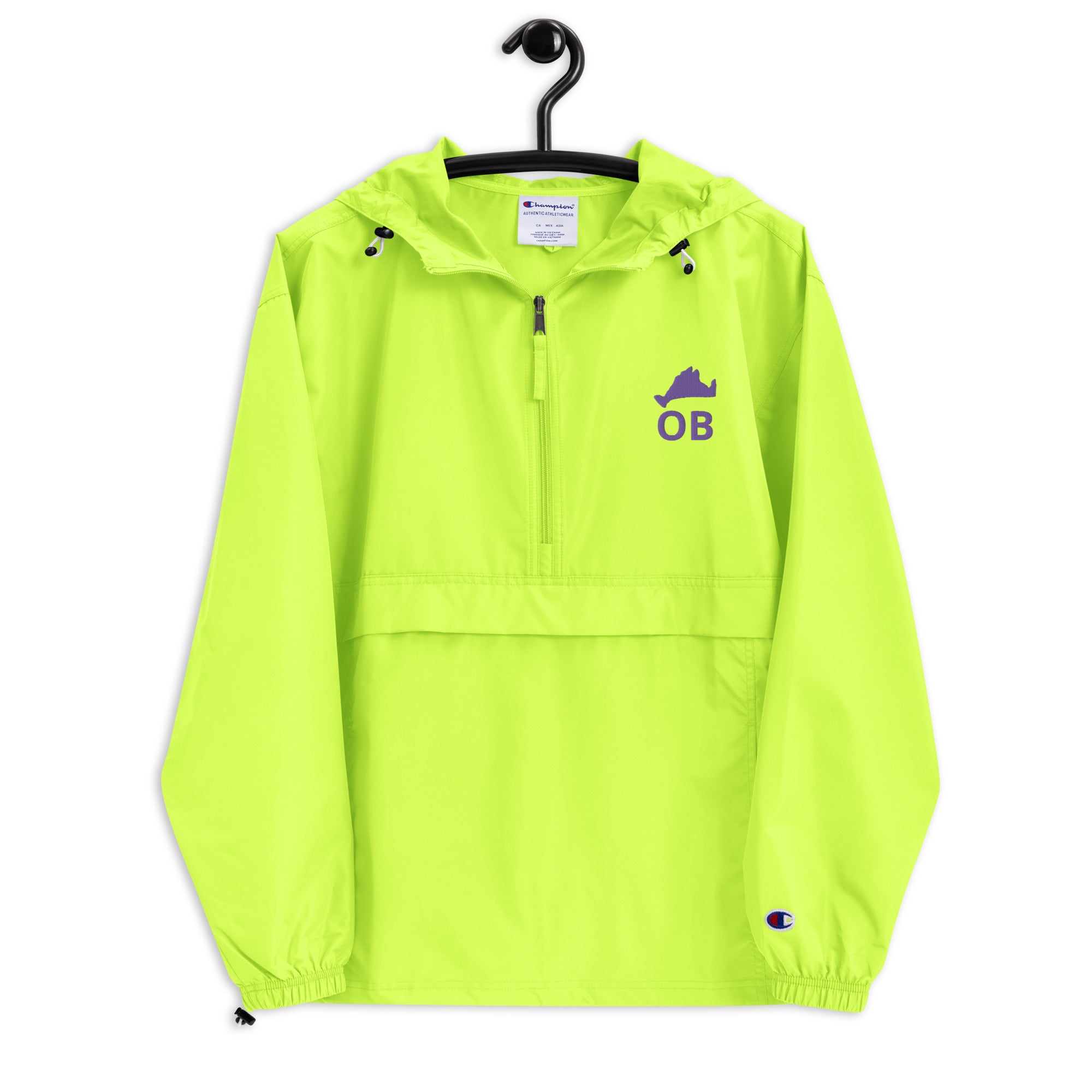 Purple OB, Embroidered Champion Packable Jacket