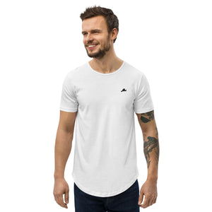 Embroidered Men's Curved Hem T-Shirt