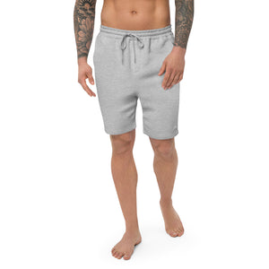 Embroidered Men's Fleece Shorts(White Stitch)