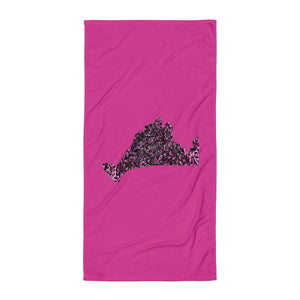 Beach Towel-Pink Noir