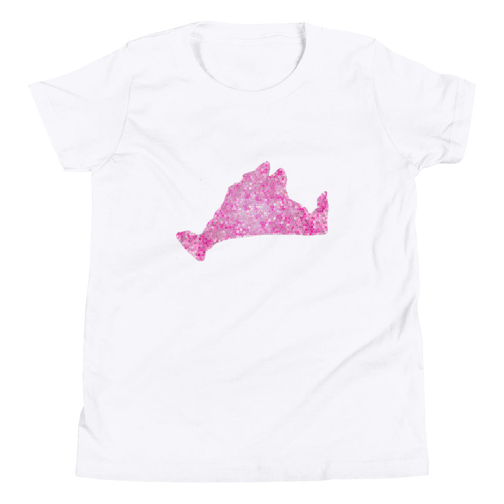 Kids Short Sleeve Tee Shirt-Pink Pixels