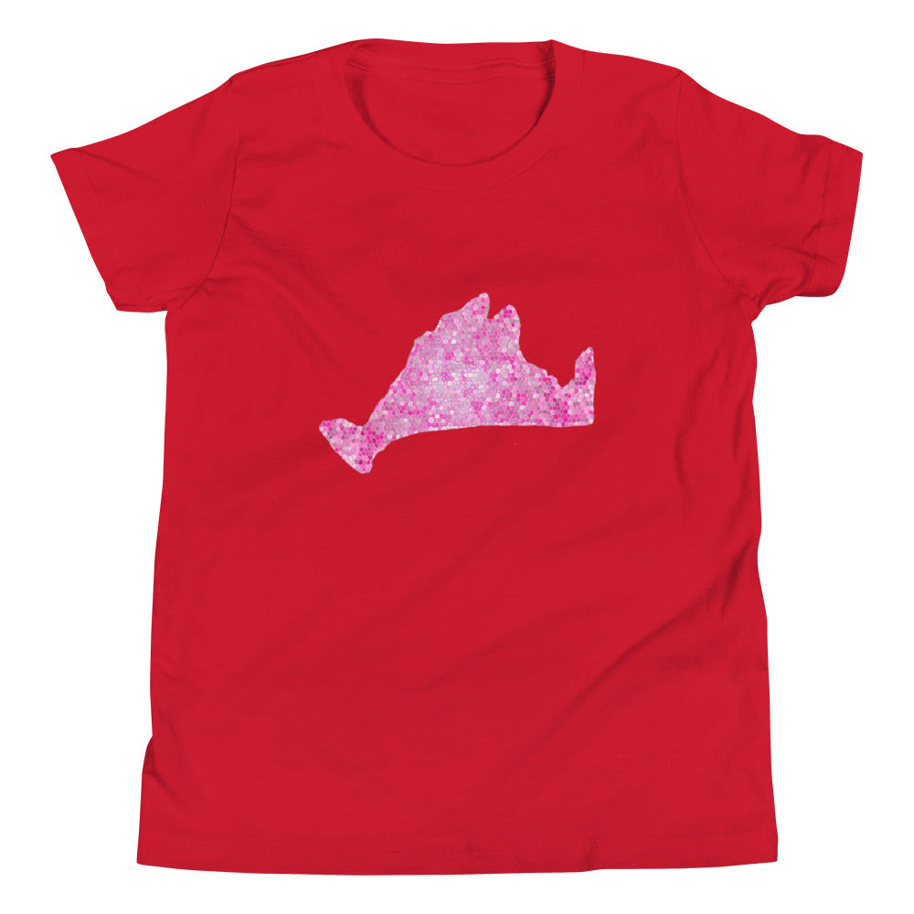 Kids Short Sleeve Tee Shirt-Pink Pixels