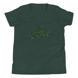 Kids Short Sleeve Tee Shirt-Kaleidoscope Green
