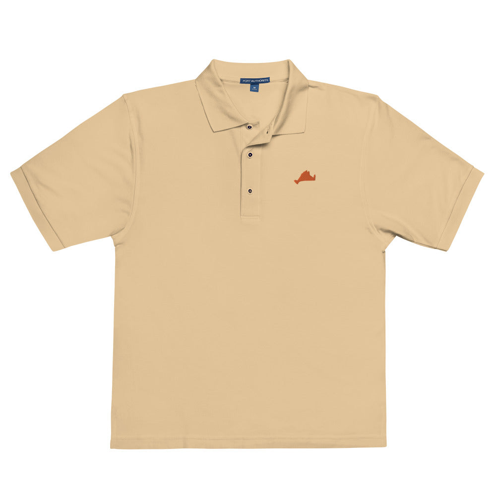 Embroidered Orange Men's Premium Polo